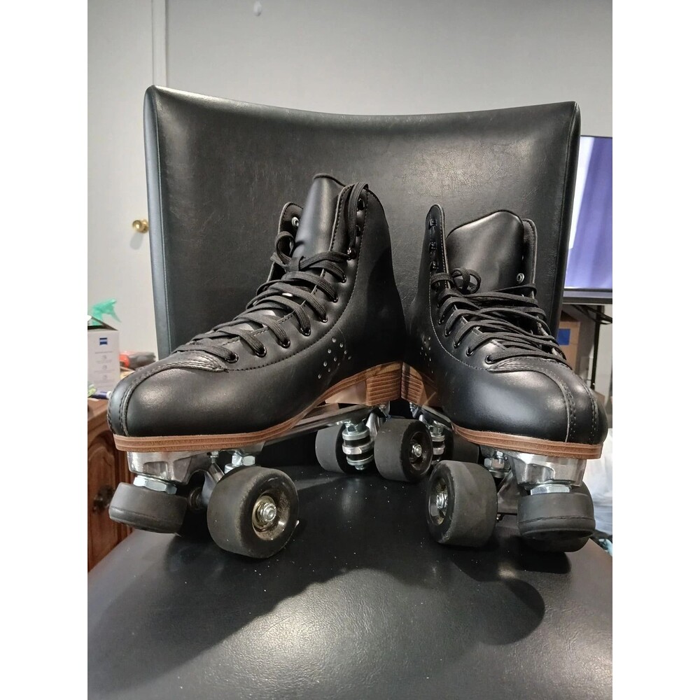 Papaison Roller Skates. Black. Women Size 12. Retro Style High Top Double Row.